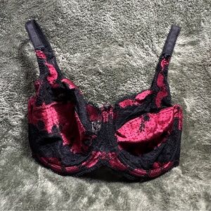 Panache Black and Red Lace Bra